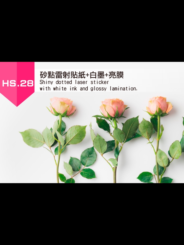 28.砂點雷射貼紙+白墨+亮膜(圖片無法表達請親臨觀賞)